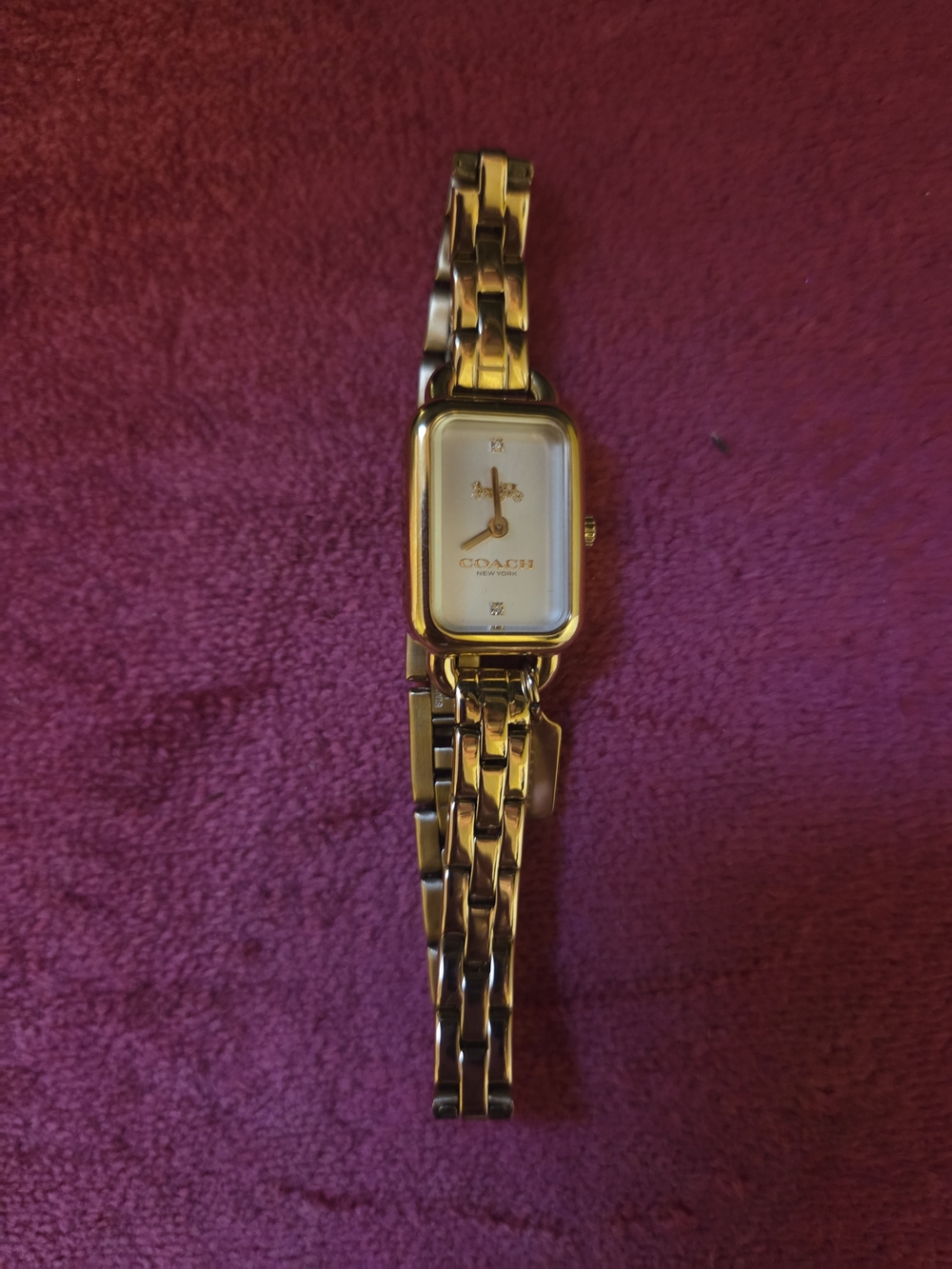 COACH Gold-Tone Rectangular Bracelet Watch - Gold